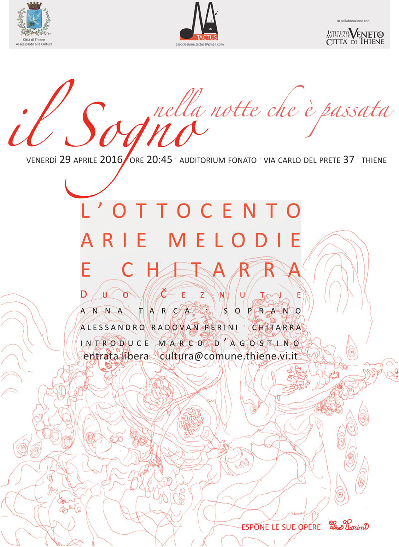 Concerto del Duo Ceznutje " Il sogno nella notte che è passata" con esposizione di opere di Lisa Perini